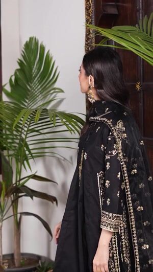 Black Kurta Set for Women