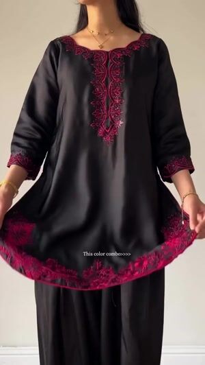 Black Kurta Set for Women