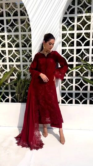 Red Kurta Set for Women