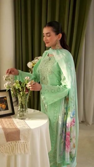 Mint green Kurta Set for Women