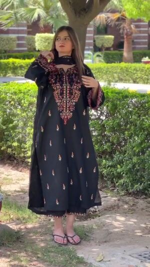 Black Kurta Set for Women