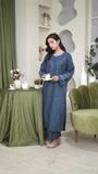Steel blue Kurta Set for Women