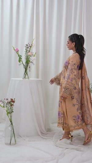 Peach orange Kurta Set for Women