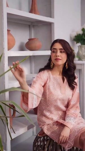 Peach pink Kurta Set for Women
