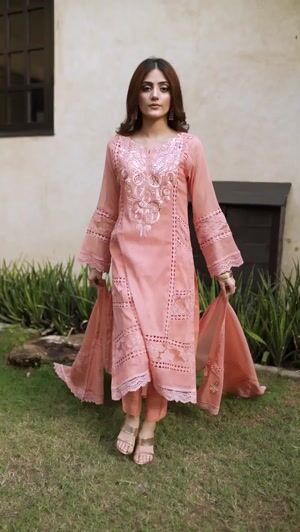 Peach pink Kurta Set for Women