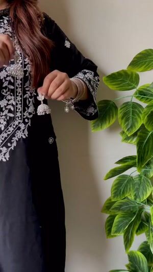 Black Kurta Set for Women