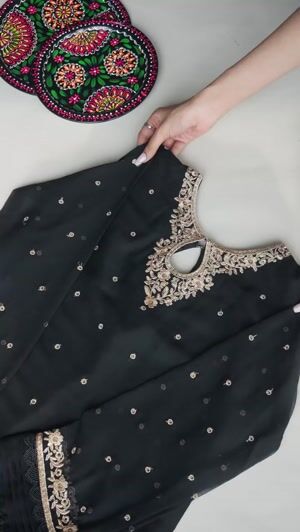 Black Kurta Set for Women