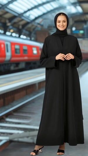 Jet black Abaya for Women