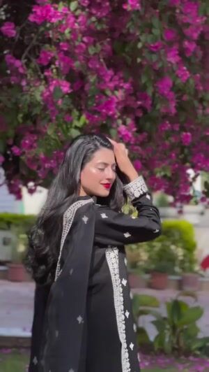Black Kurta Set for Women