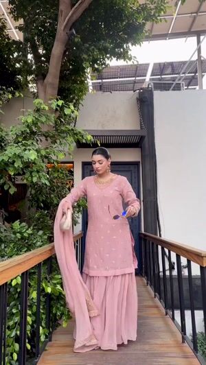 Mauve pink Gharara for Women