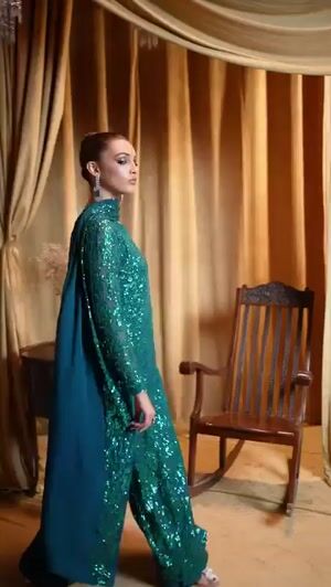 Bottle green Kurta Set for Women