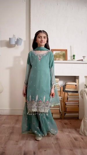 Sea green Gharara for Girl