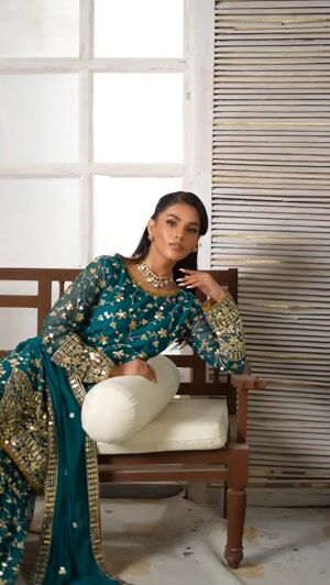 Sea green Gharara for Women