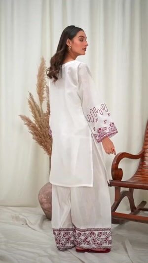 White Kurta Set for Women