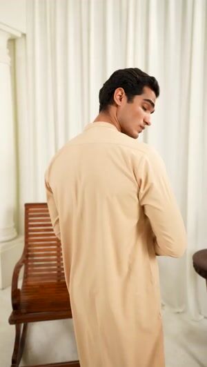 Cream Shalwar Kameez for Men