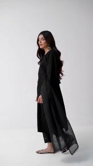 Black Kurta Set for Women