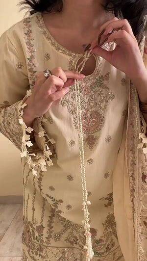 Cream Kurta Set for Women