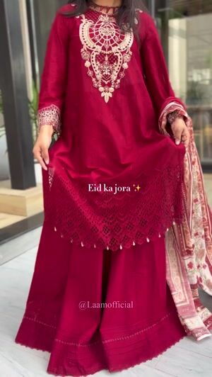 Red Kurta Set for Women
