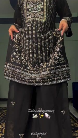 Black Kurta Set for Women