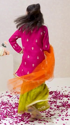Hot pink Gharara for Girl