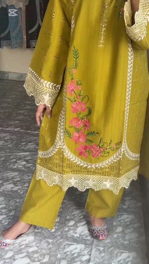 Olive green Kurta Set for Women