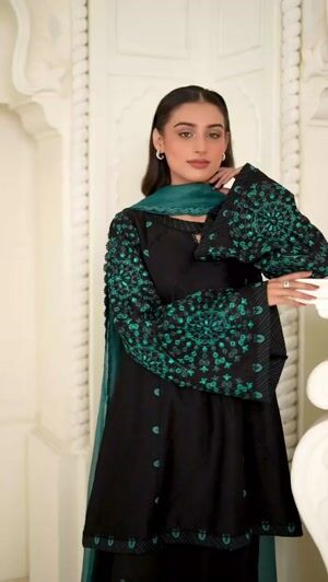 Black Kurta Set for Women