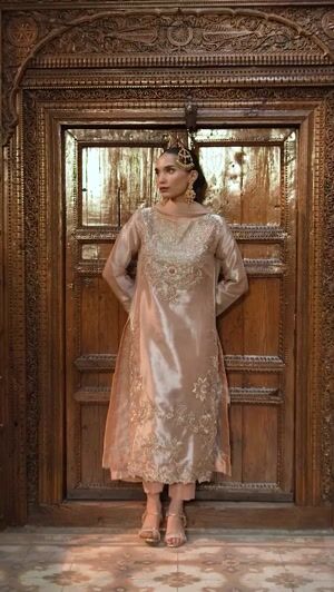 Tea rose pink Kurta Set for Women