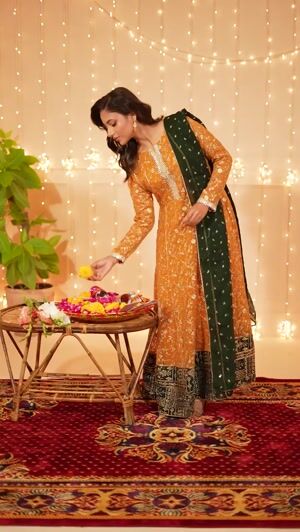 Mustard Anarkali for Women