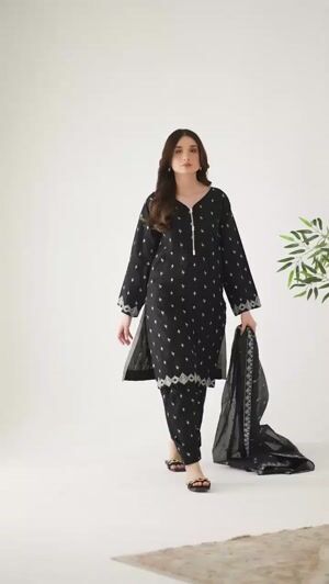 Black Kurta Set for Women