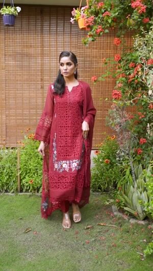 Maroon Kurta Set for Women