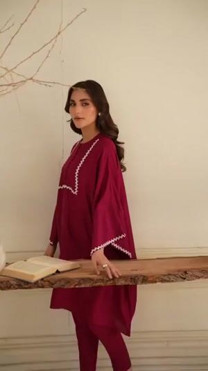 Maroon Kurta Set for Women