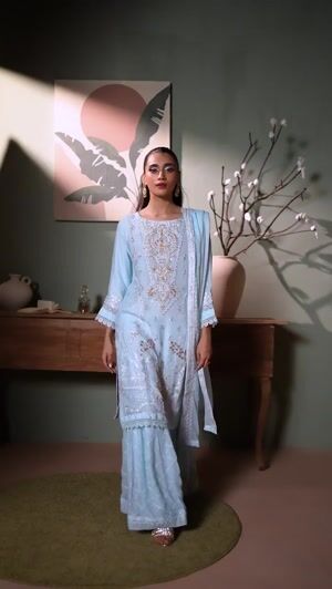 Ice blue Gharara for Women