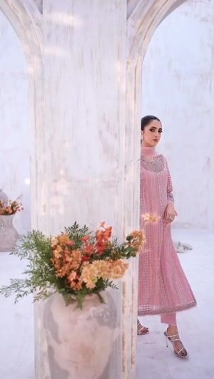 Baby pink Kurta Set for Women
