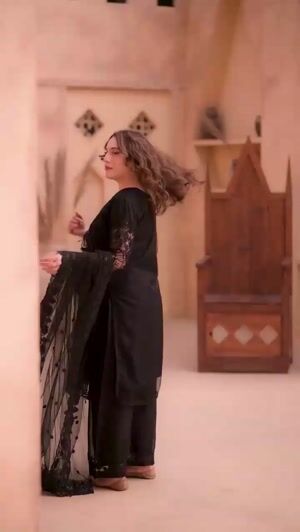 Black Kurta Set for Women