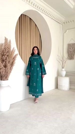 Bottle green Kurta Set for Women