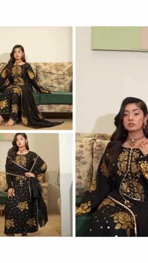 Black Kurta Set for Women